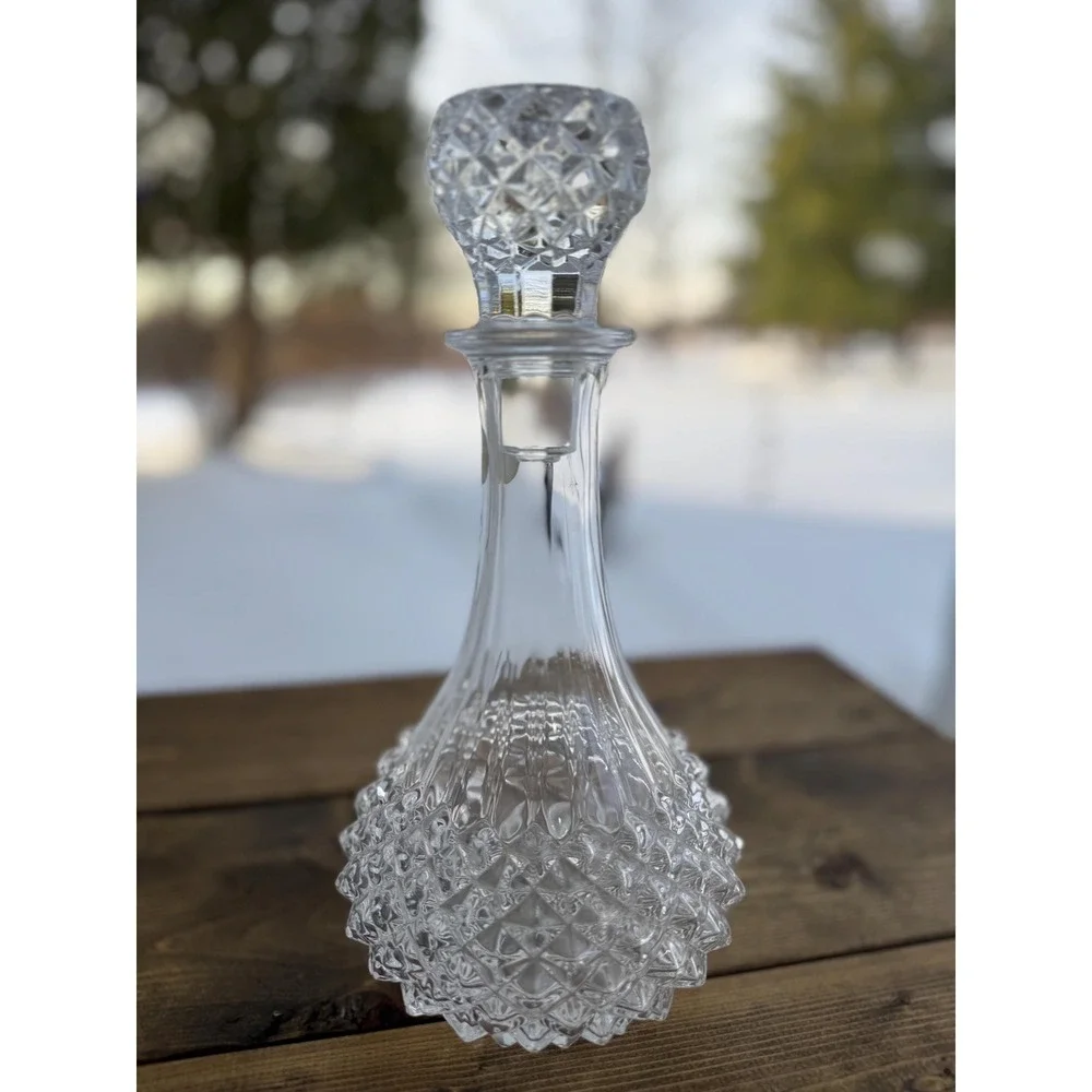 VTG Cristal d'Arques France Lead Crystal Diamond Cut Decanter 24% PbO Excellent